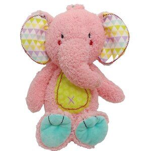 Baby Starters Plush Pink & Green Elephant Baby Lovey 12 Inches Multicolor.